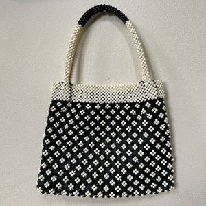 Floral Beaded Tote Purse